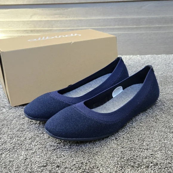 Allbirds Wool Tree Breezer Women's Ballet Flats NEW size 10.5 in Navy Blue - Picture 2 of 12